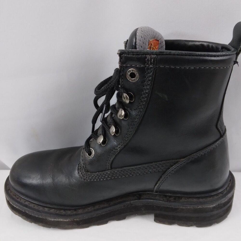 HARLEY-DAVIDSON Lace Up Chukka Boots Black Metal Emblem Grunge Rock Women's 7.5 - Picture 11 of 16
